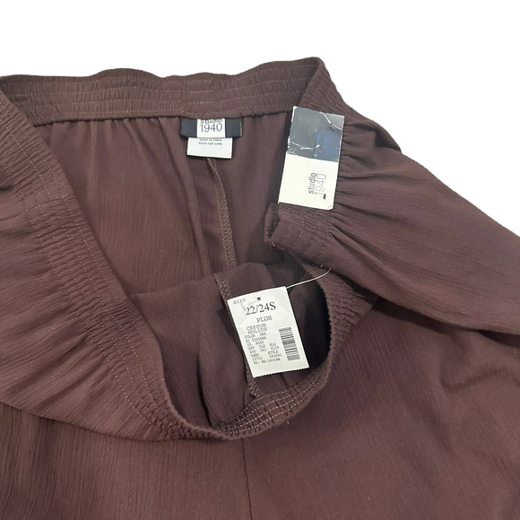 Studio 1940 22S / 24S short petite slim leg ankle length pull over trousers plum - Picture 5 of 8